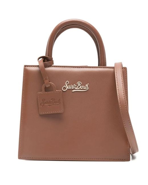 Mc2 Saint Barth Brown Mini Leather Tote Bag