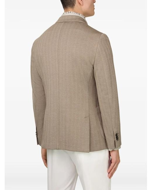 Boggi Natural Herringbone Patch Pocket Jacket for men