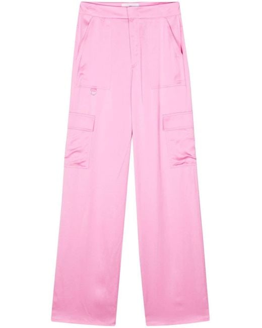 Pantalones rectos texturizados tipo cargo Chiara Ferragni de color Pink