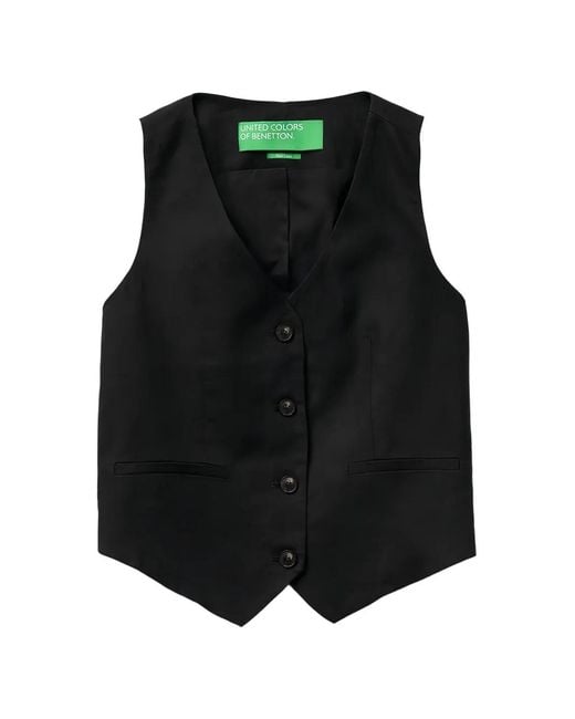 Chaleco Con Botones Benetton de color Black