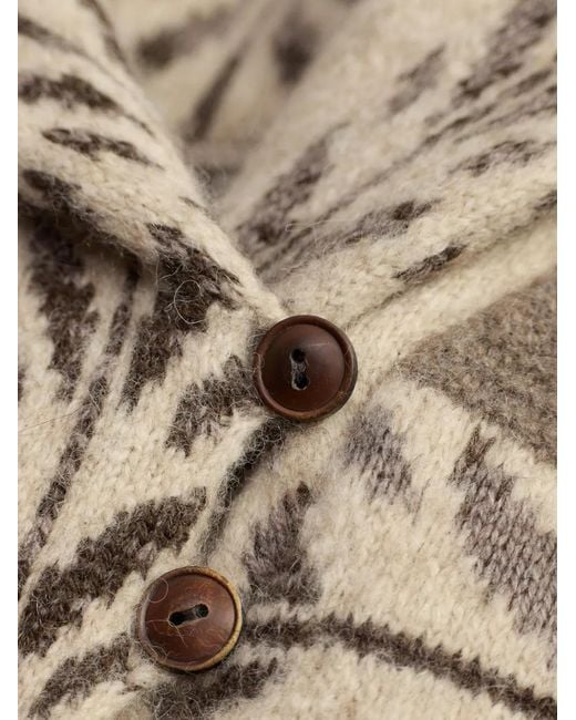 RRL Natural Patterned Belted Cardigan