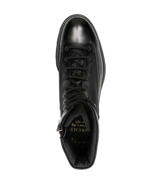 Doucal's Black Lace-up Panelled Ankle Boots for men