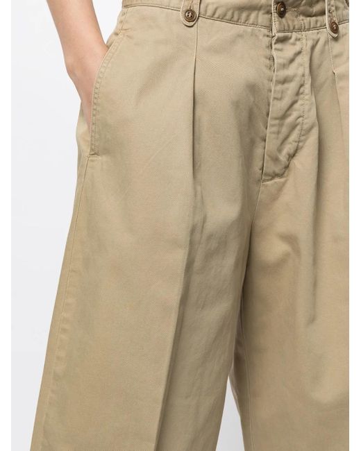 RRL Natural Wide-Leg Cropped Trousers