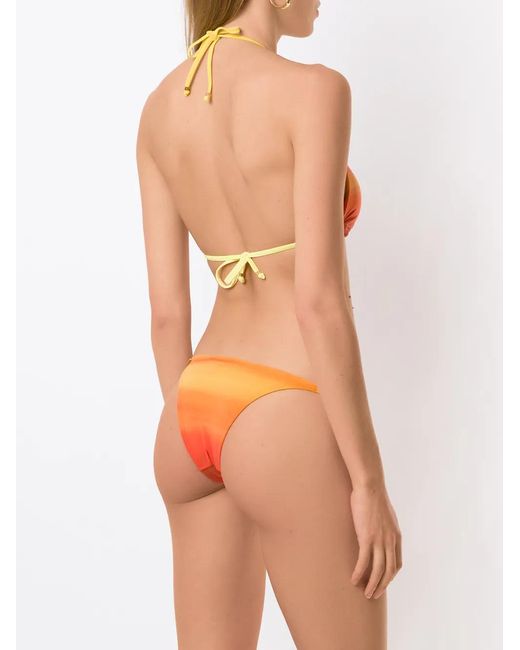 Amir Slama Orange Bikini À Rayures