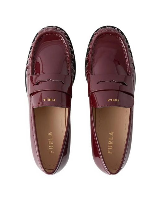 Furla Purple Soft Loafers