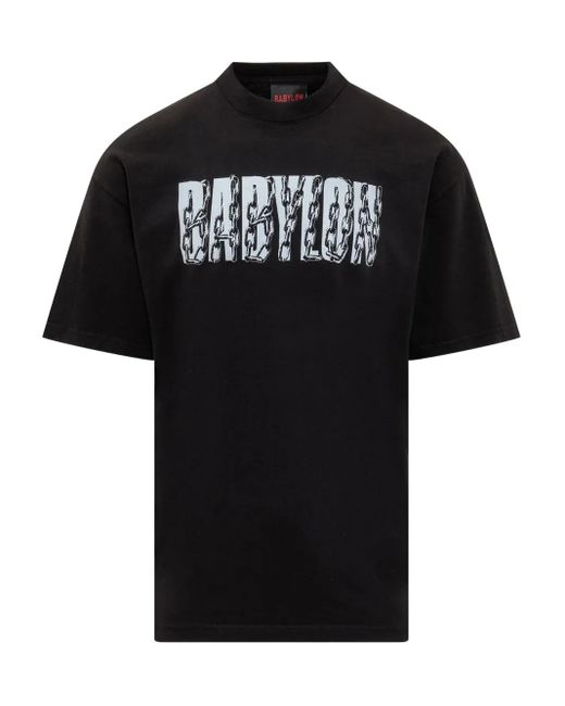 メンズ Babylon LA ロゴ Tシャツ Black