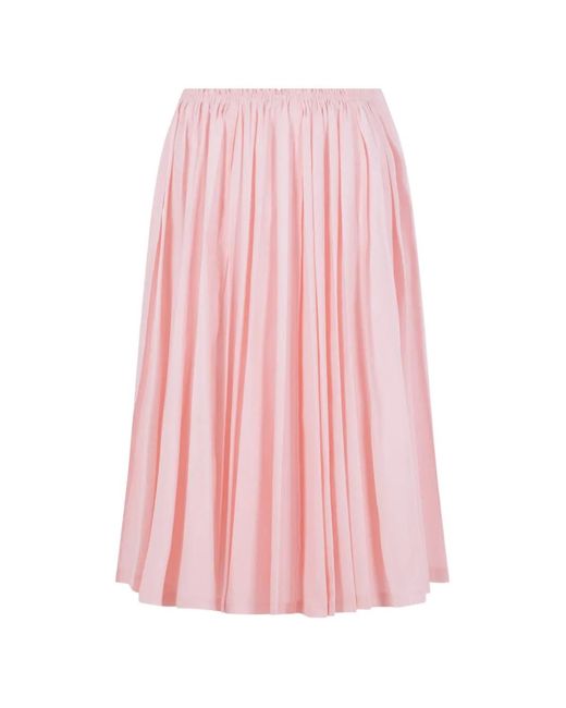 Ter Et Bantine Pink Jupe Mi-Longue Soleil Plissée