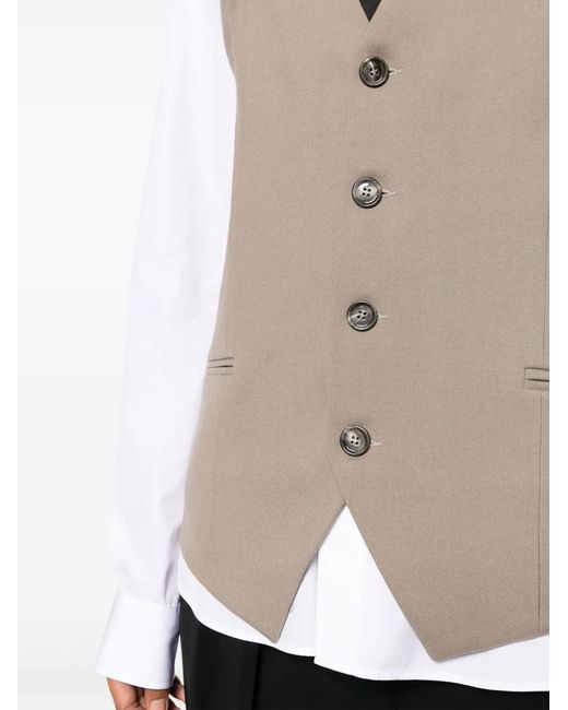 AMI Natural V-Neck Virgin Wool Waistcoat