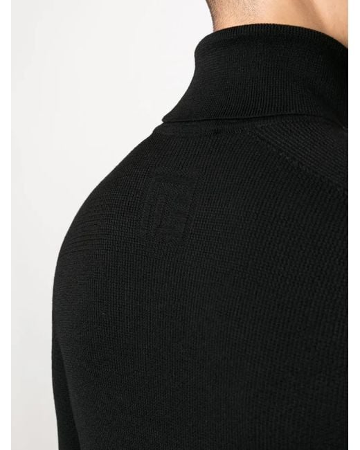 Balmain Black Wool Turtleneck Sweater for men