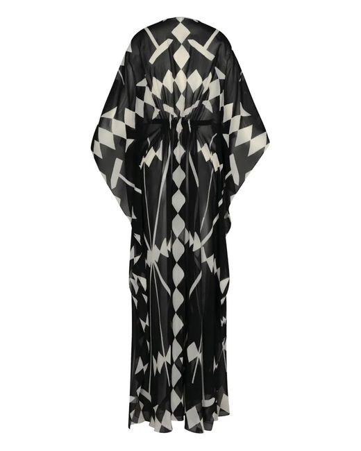 Johanna Ortiz Black Secret Garden Geometric Maxi Dress
