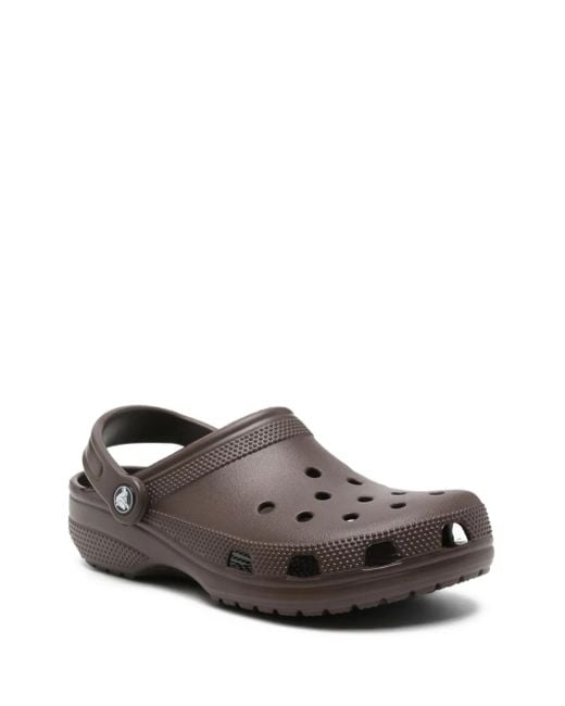 CROCSTM Brown Perforated Heel-Strap Clogs