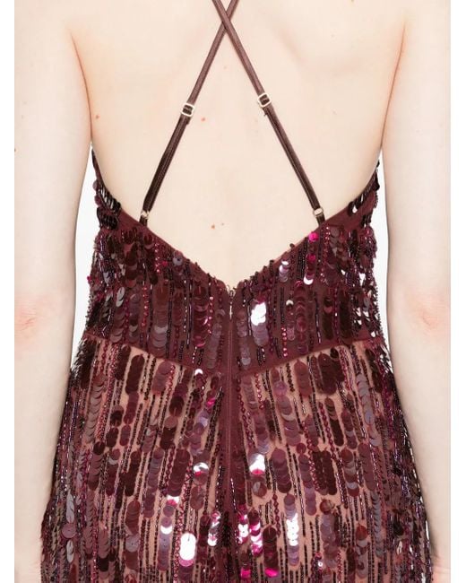 Robe Ornée De Sequins À Coupe Longue Elisabetta Franchi en coloris Purple