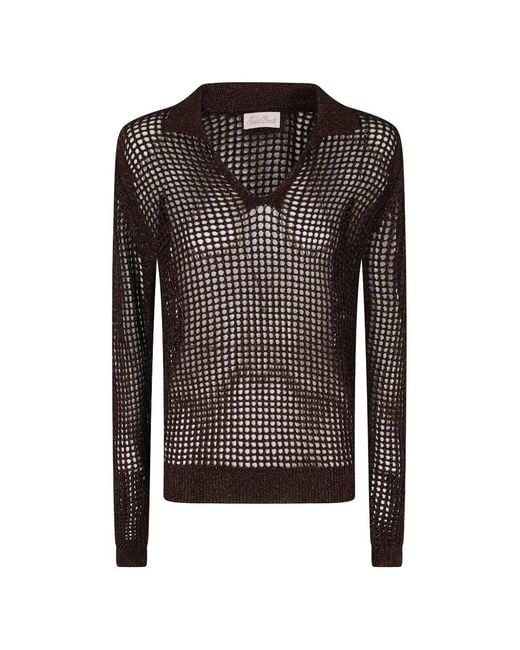 Mc2 Saint Barth Black Mesh Top