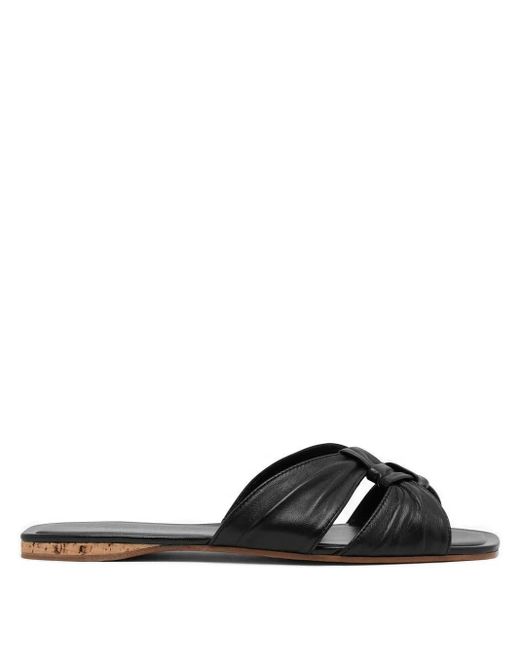 The Row Black Knot-Detail Leather Sandals