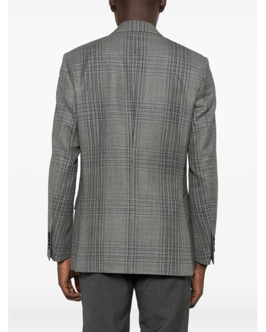 Lardini Gray Checked Single-Breasted Blazer for men