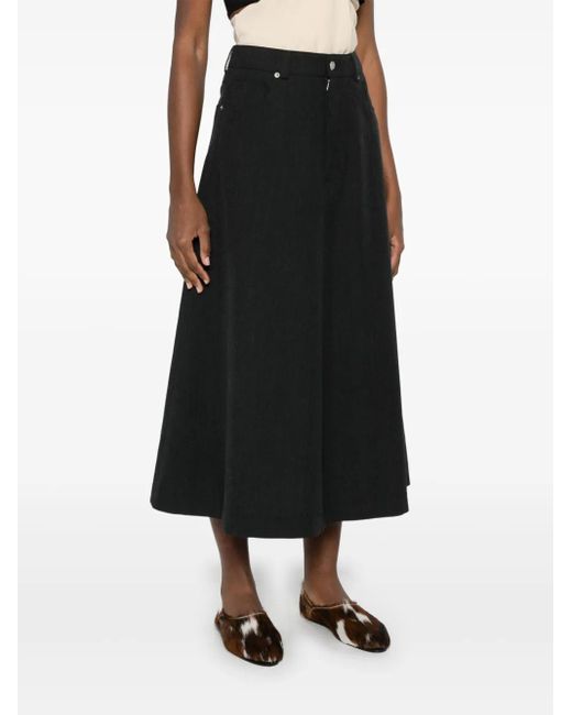 Nanushka Black Cintia Midi Skirt