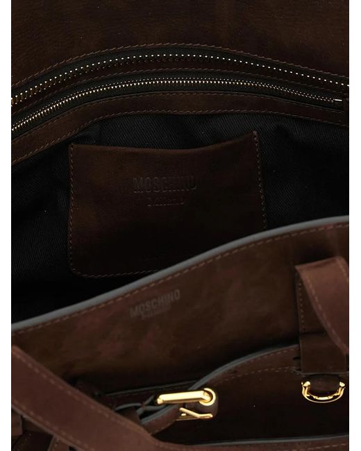 Moschino Black Tie Me Belt-Detail Tote Bag