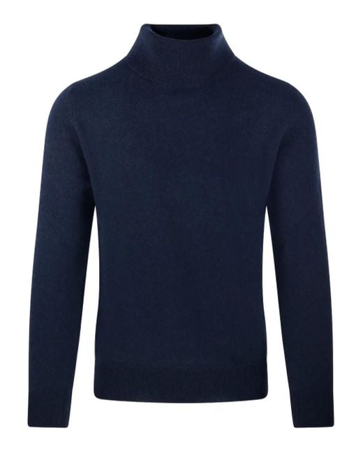 Altea Blue Turtleneck Cashmere Sweater for men