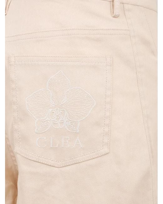 Clea Natural Elodie Embroidered Trousers