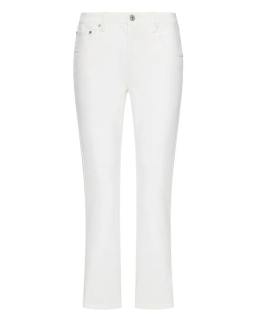 Vaqueros Con Parche Del Logo Brunello Cucinelli de color White