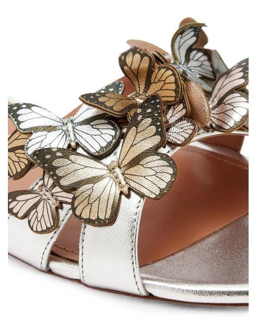 Aquazzura White Papillon Butterfly-Embellished Sandals