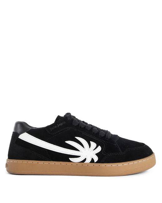 Palm Angels Black Palm-Tree Suede Sneakers