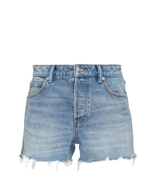 Alexander Wang Blue Bite Distressed Shorts