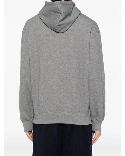 Maison Kitsuné Gray Fox-head Patch Hoodie for men
