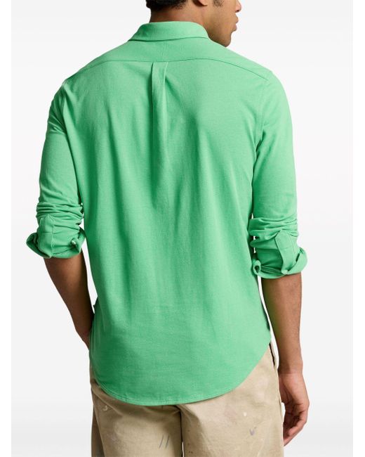 Polo Ralph Lauren Green Polo Pony Embroidered Cotton Shirt for men