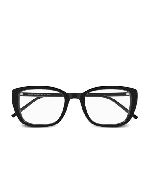 Saint Laurent Black Rectangle-Frame Glasses