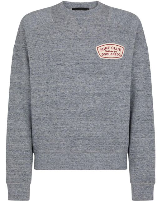DSquared² Gray Surf Club-appliqué Sweatshirt for men