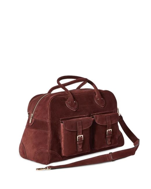 Brunello Cucinelli Purple Suede Weekender Bag for men