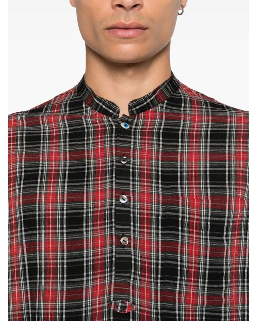 Undercover Brown Check-Pattern Shirt for men