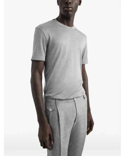 Dolce & Gabbana Gray Silk T-Shirt for men