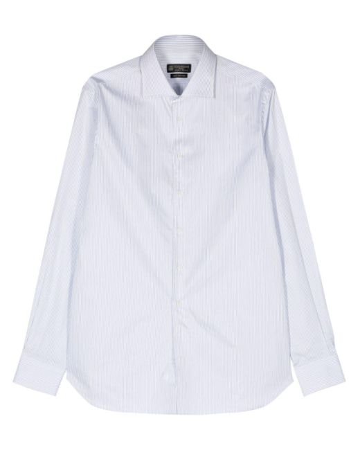 Striped cotton shirt Corneliani pour homme en coloris White