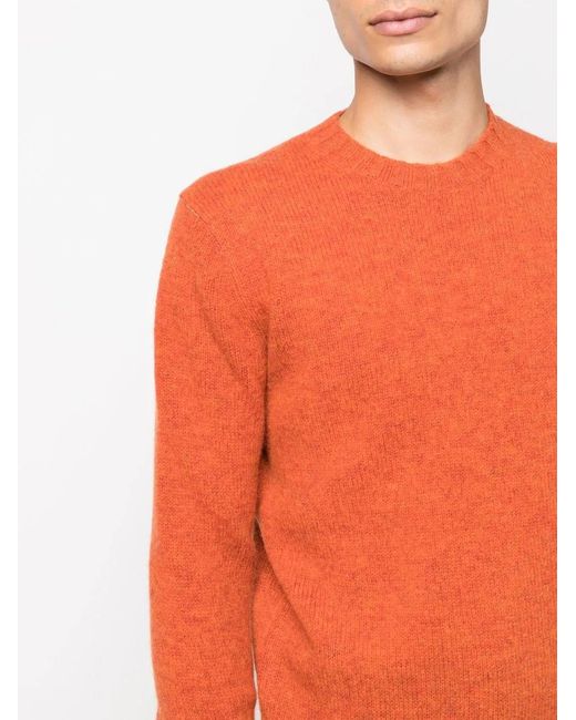 Ballantyne Orange Choker Ribbed Knit Jumper for men