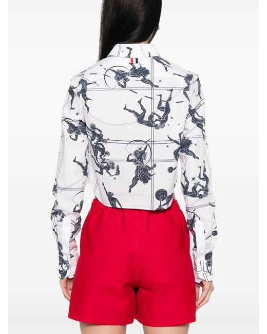 Camicia Crop di Thom Browne in White