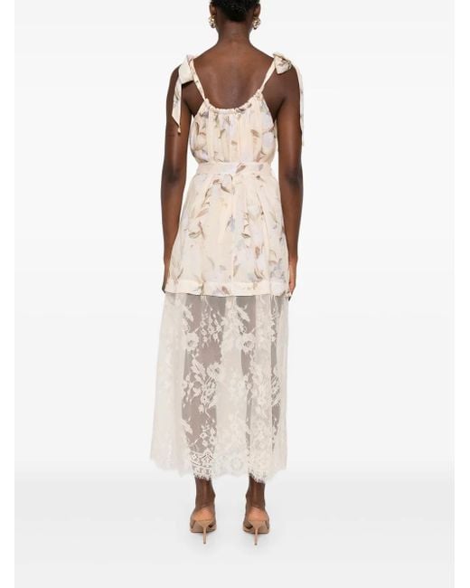 【Zimmermann】Cascadian cotton lace midi dress Cascadian Lace Midi Dress Spliced Online | Zimmermann