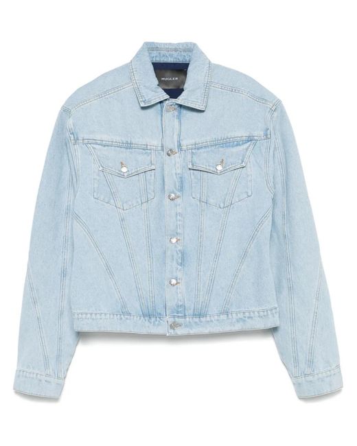 Mugler Blue Denim Jacket for men