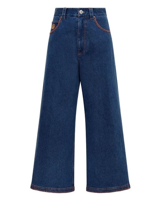 Maliparmi Blue Contrast-Stitch Denim Jeans