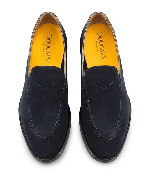 Doucal's Blue Suede Loafers for men
