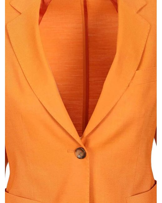 Latorre Orange Single-Breasted Patch-Pocket Blazer