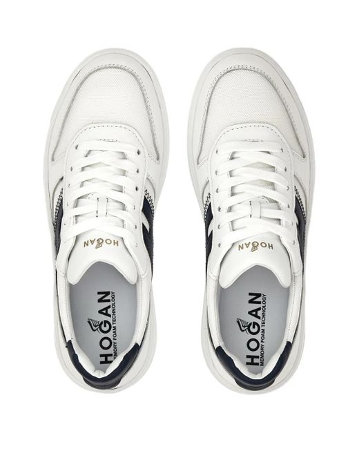 Hogan White H630 Color-Block Panelled Sneakers for men