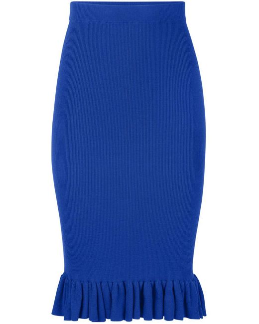 Nina Ricci Blue Ruffled Peplum Skirt