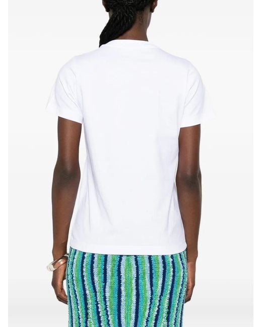 Moschino White Short-Sleeve Goose-Print T-Shirt