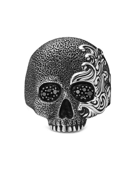 David Yurman Waves Skull Ring Aus Sterlingsilber Mit Diamanten 24Mm in Multicolor für Herren