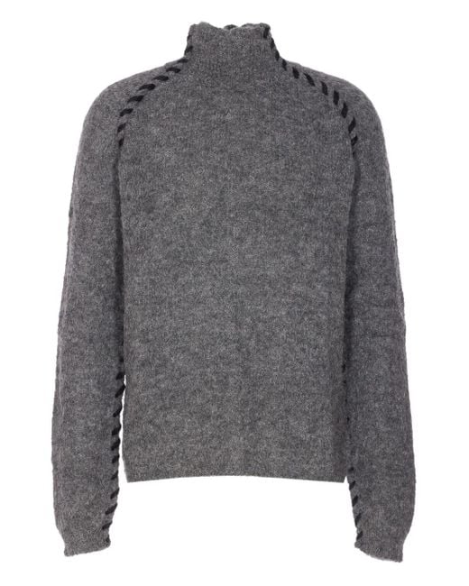 Thom Krom Gray High-Neck Sweater for men
