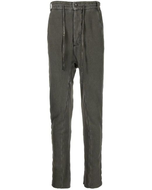 Masnada Gray Drawstring-Waist Drop-Crotch Trousers for men