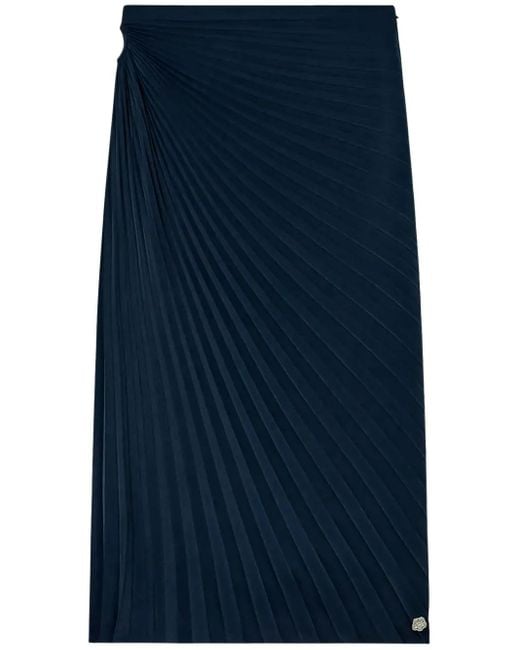 KENZO Blue Sunray-Pleated Midi Skirt