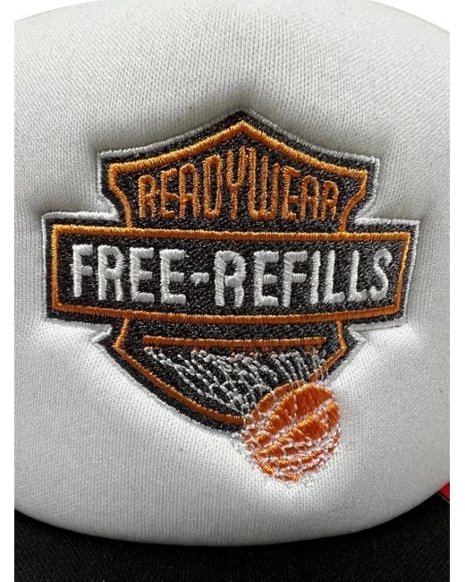 Free Refills Black Harley Embroidered Trucker Cap for men